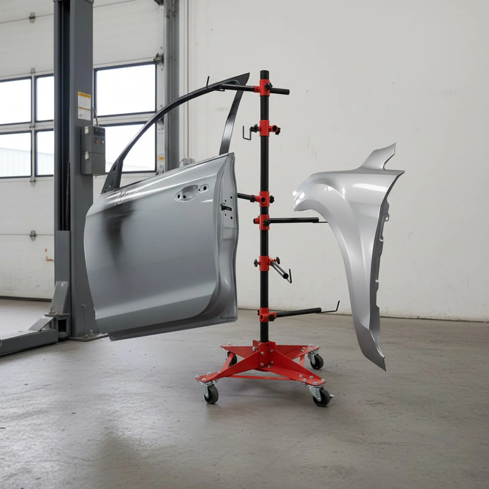 

Auto Body Door Fender Paint Stand 100KG Adjustable Center Post for Garage Workshops