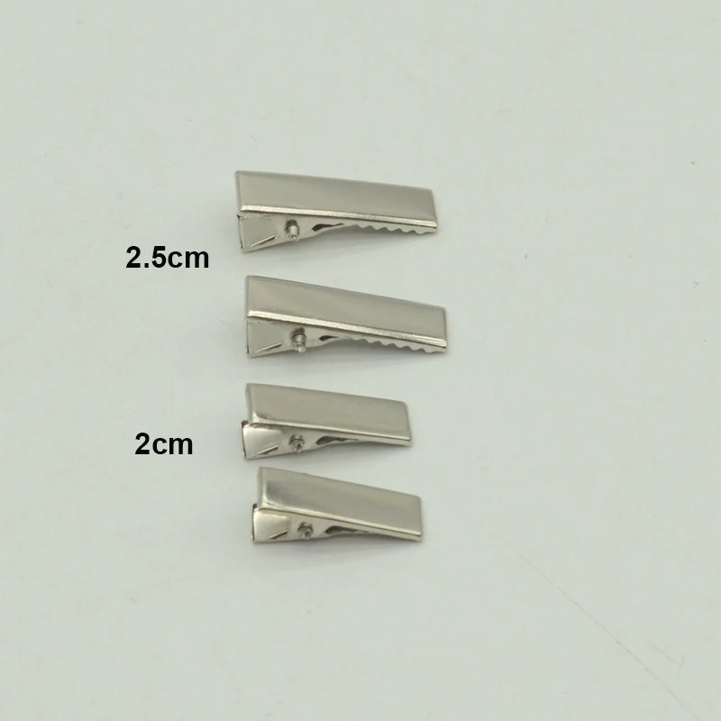 100PCS 20mm Silver Black Rectangle Plain Mini Metal Alligator Clips with Teeth DIY Hair Jewelry Small Hair Barrettes Hairpin