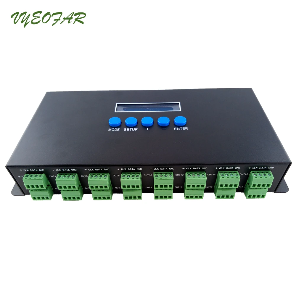 BC-216 Artnet Eternet to SPI/DMX Pixel Light Controller DC5-24V 16 Channels Output For 2811 2812 2801 Use SPI Led Controller