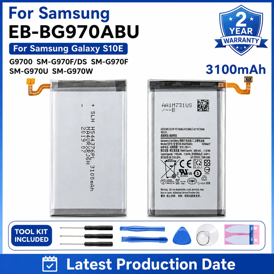 Batería de repuesto EB-BG970ABU 3100mAh para Samsung Galaxy S10E SM-G970F/DS G9700 G970U G970W con kit de herramientas 6