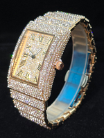 Diamond Men Wrist Watch Rectangular Glamorous 46mm Dial Zirconia Band Hip-Hop Watches For Man Calendar Timepiece Dropshipping