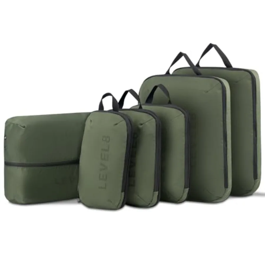 

Compression Packing Cubes for Suitcase, 6 Set Travel Bags with Shoe Organizer, Packing Organizers Travels Accessories in 4 Size
