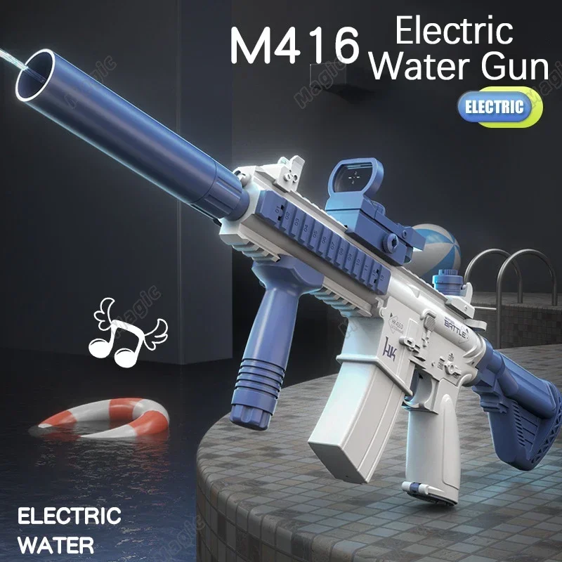 New Electric M416 Water Guns Electric Glock Pistol Shooting Toy Fully Automatic Summer Beach Toy Children Boys and Girls Gift