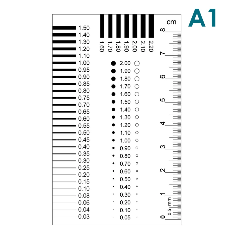 90x55mm Measuring Pass Badge Gauge Stain Card Point Gauge Wire Gauge Transparent Film Ruler Stain Crack Contrast Ruler