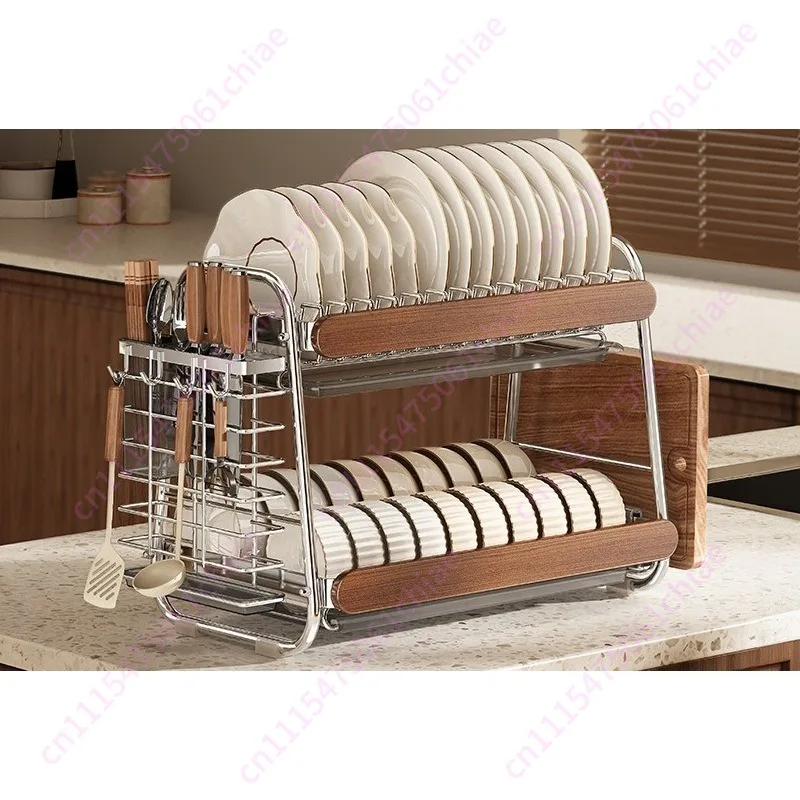 Medieval Dish Rack, Kitchen Multi-functional Countertop, Bowl and Chopstick Plate Drain Storage Shelf