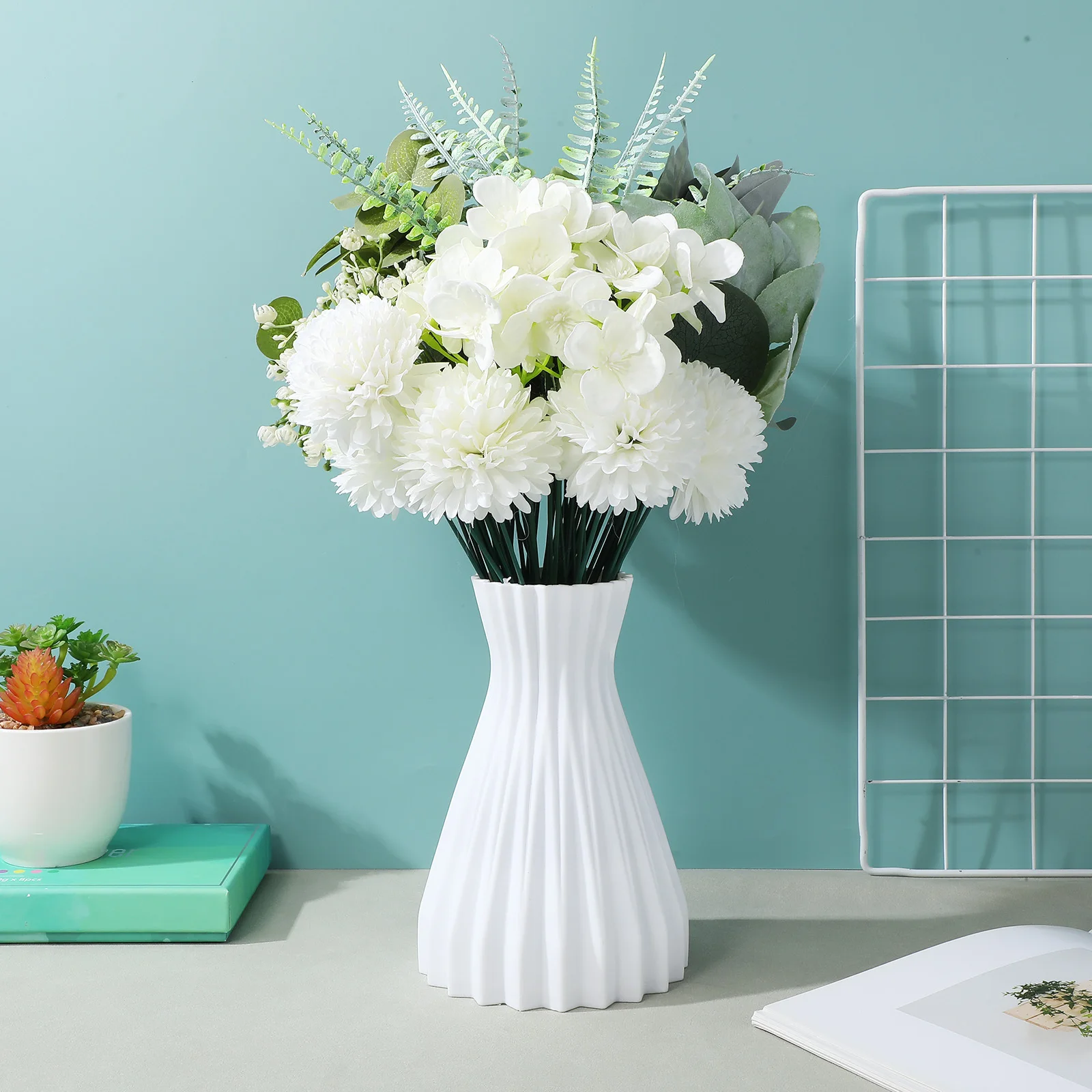 

65Pcs Faux Greenery Branches Artificial Leaves Bulk for Floral Crafts Wedding Table Decoration DIY Bouquets Home Display