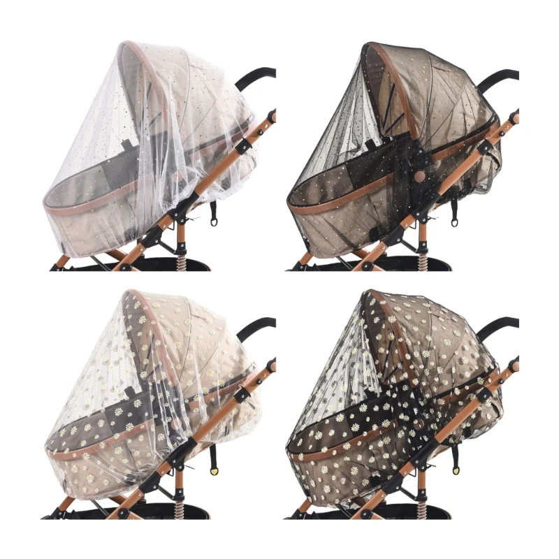 

Mosquito Net with Star/Flower Pattern for Stroller Babies Stroller Mosquito Net