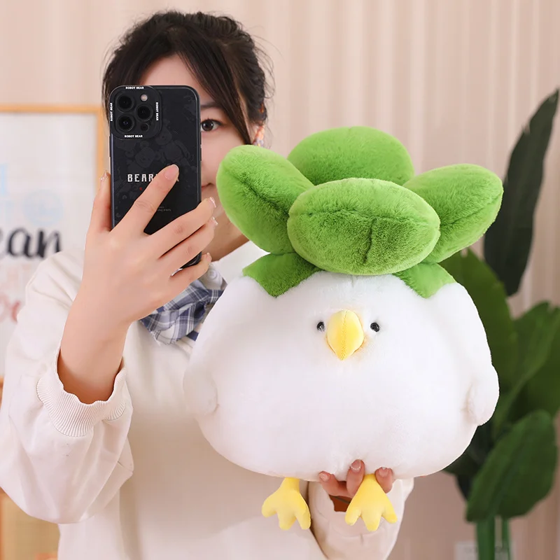 Kawaii Chicken Cabbage Plushies Stuffed White Bird Vegetable Plush Toys Lovely Birthday Gifts Soft Animal Toy