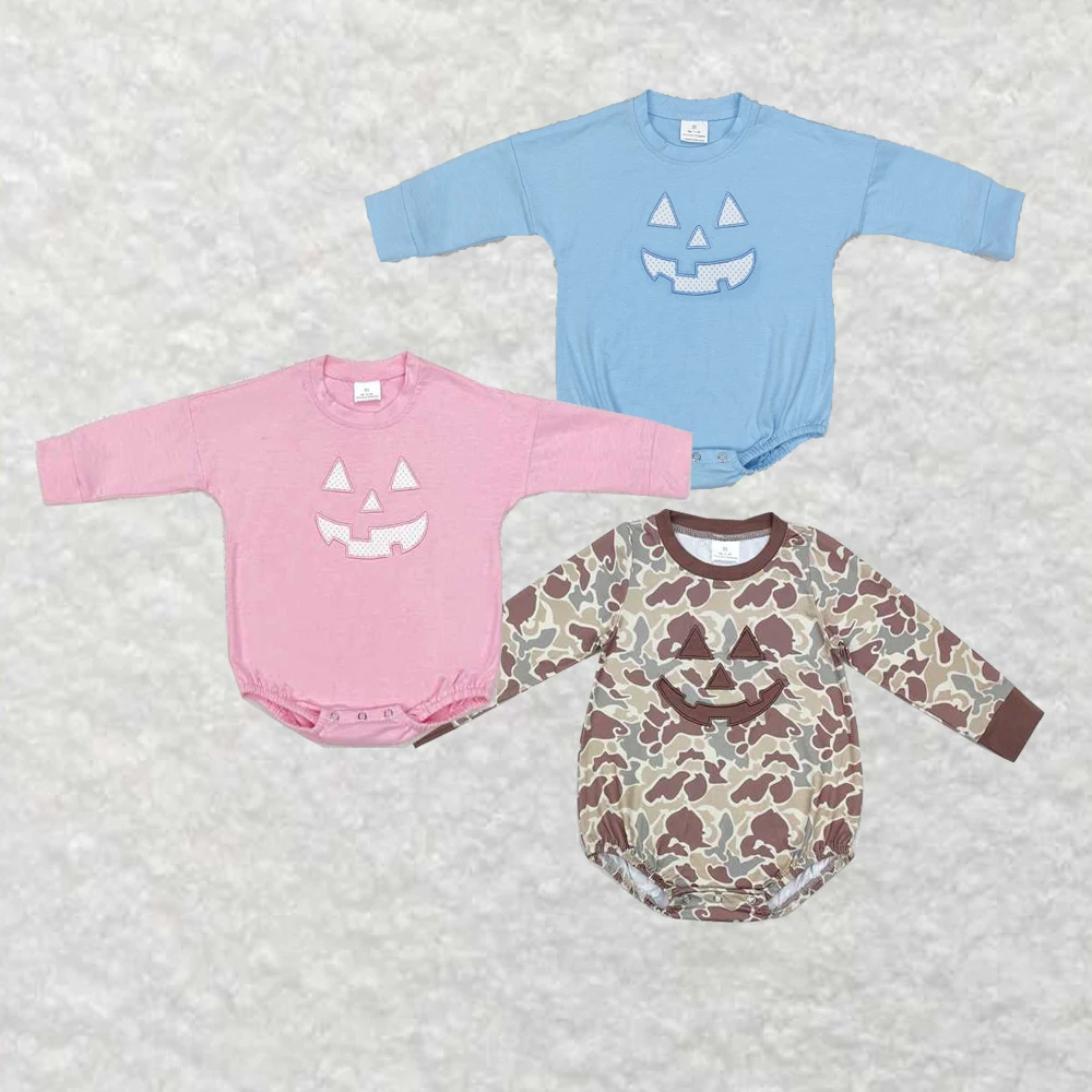 

Wholesale children hot sale kids newborn toddler western boutique onesies Baby Infant Boys Halloween Camo Long Sleeve Rompers