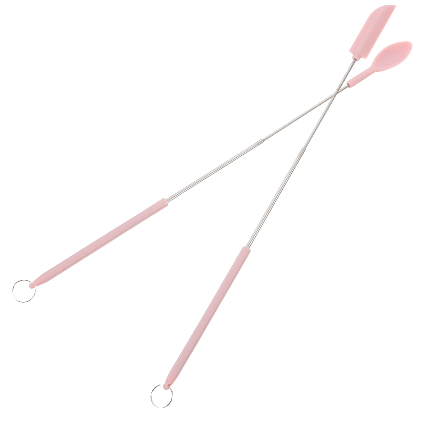 

Retractable Spatula Silicone Scoop Mini Stainless Steel Tiny Spoons Jam Telescopic Baking Tools Kitchen Gadgets