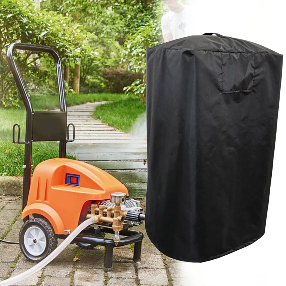 Black 420D Oxford Waterproof Pressure Washer Cover With Handle And Drawstring For Electric High Power Cleaner Outdoor Protection