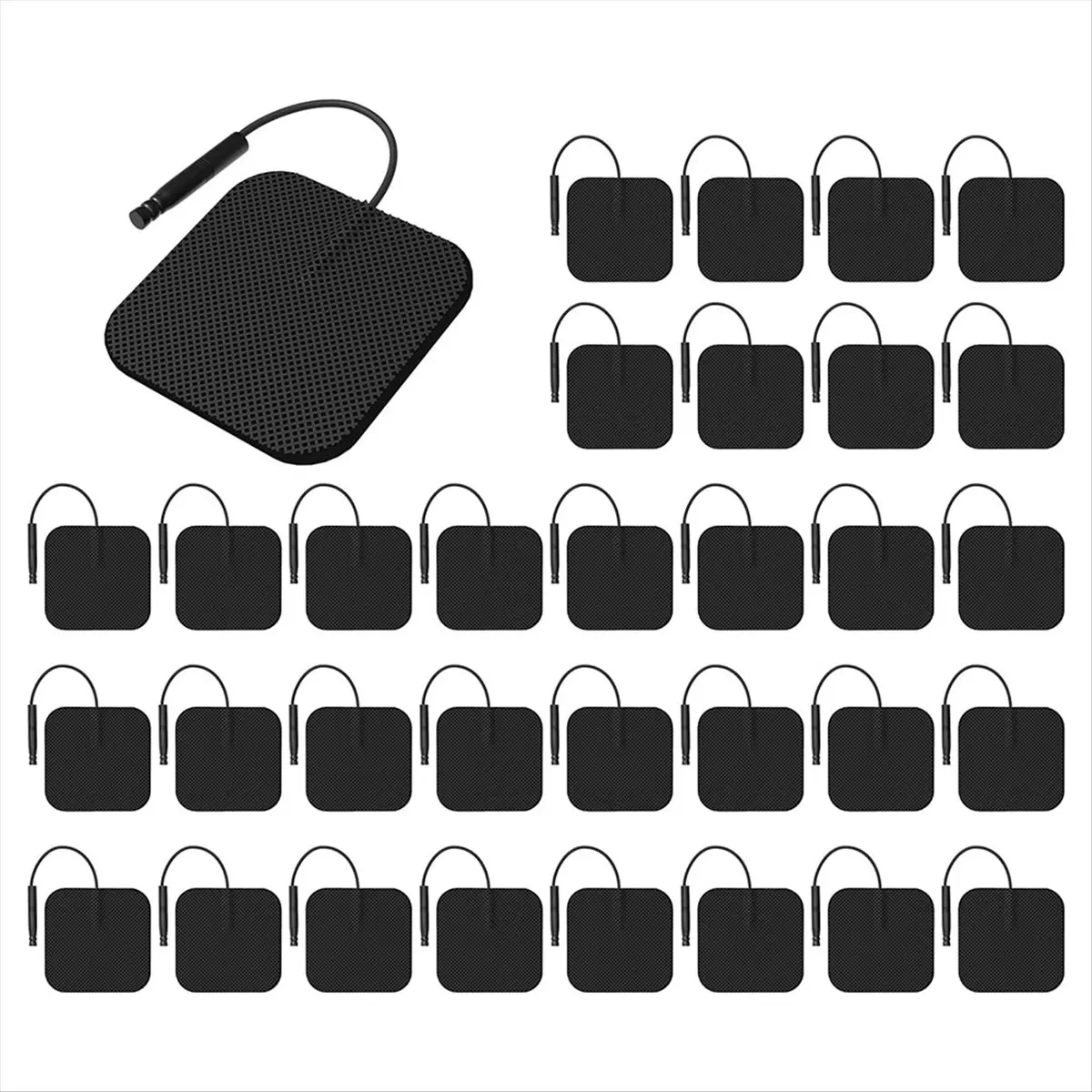 A003 TENS Unit Replacement Pads 40PCS Value Pack, Reusable Latex-Free Electrodes Pads Compatible with TENS Machine Black
