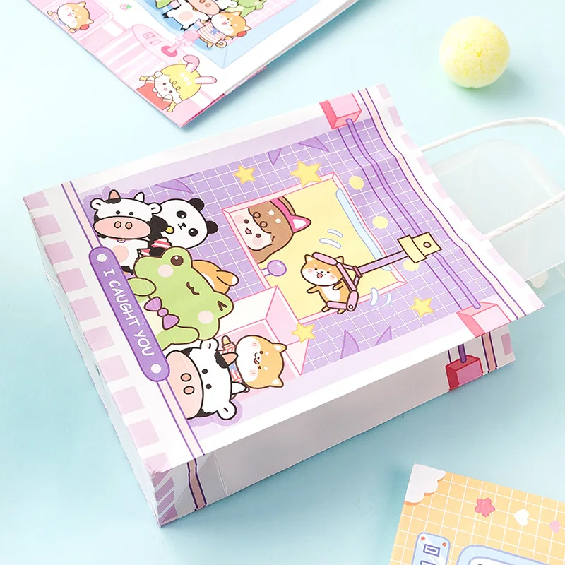 Doll Machine Handbag Cute Children Environmental Protection Paper Bags Animal Gift Bag Shopping Bag for Girl Hot