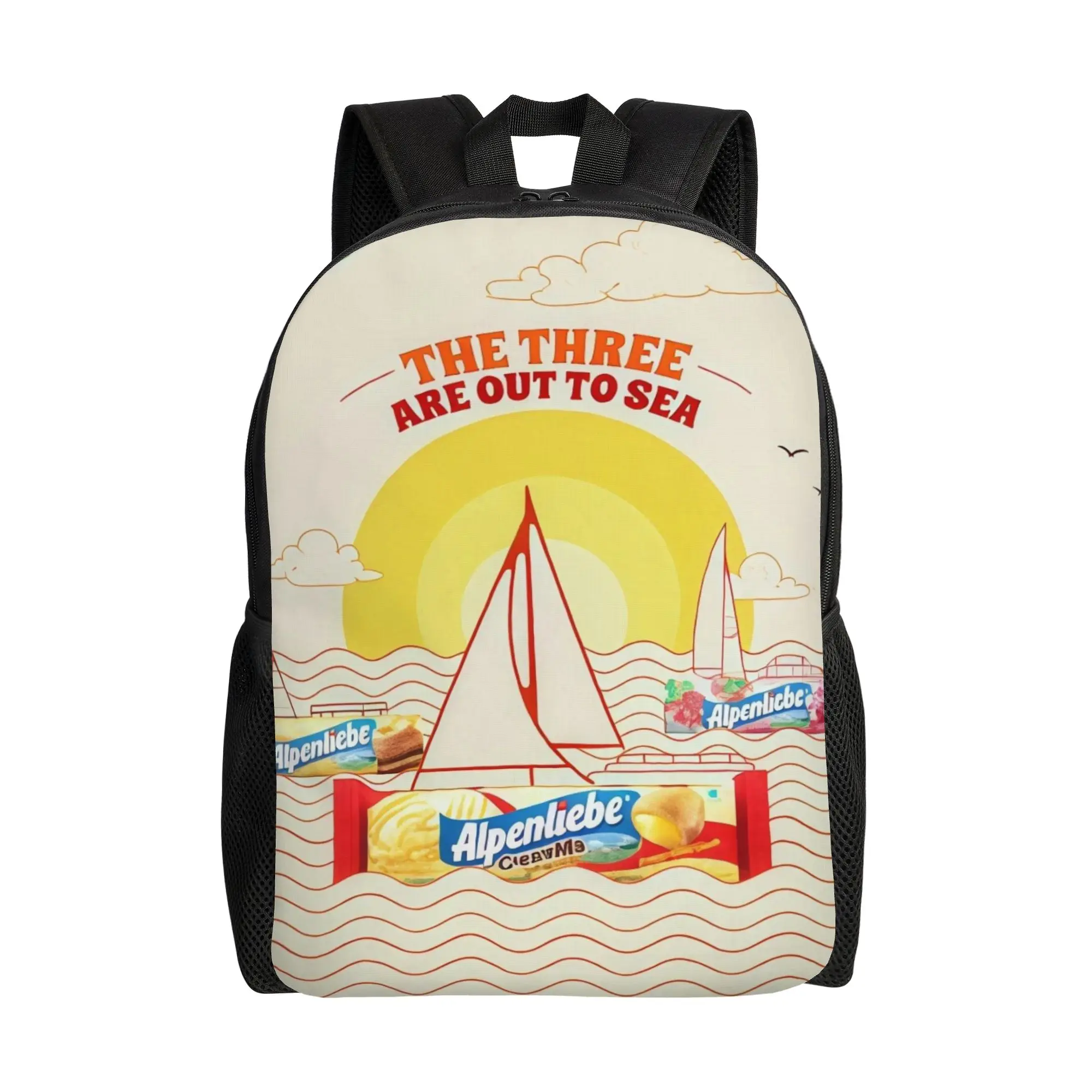 A-Alpenliebee Three Sailing Nautical Themed Backpack Ladies Sporty Fashionable mochila Large Capacity Laptop Bag Back To School
