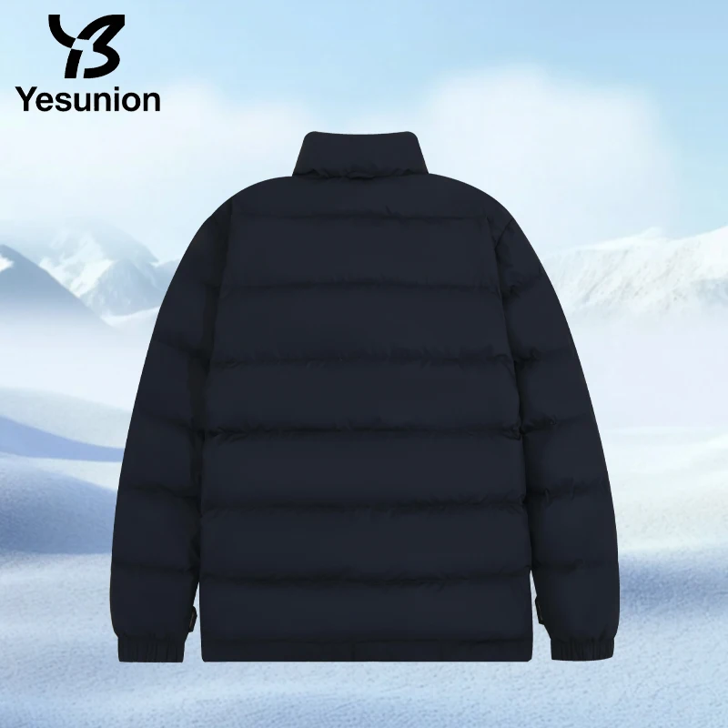 YESUNION للجنسين الشتاء الوقوف طوق الأبيض أسفل سترة دافئة يندبروف معطف خفيف الوزن سترة منتفخة مقاوم للماء معطف عالي الجودة
