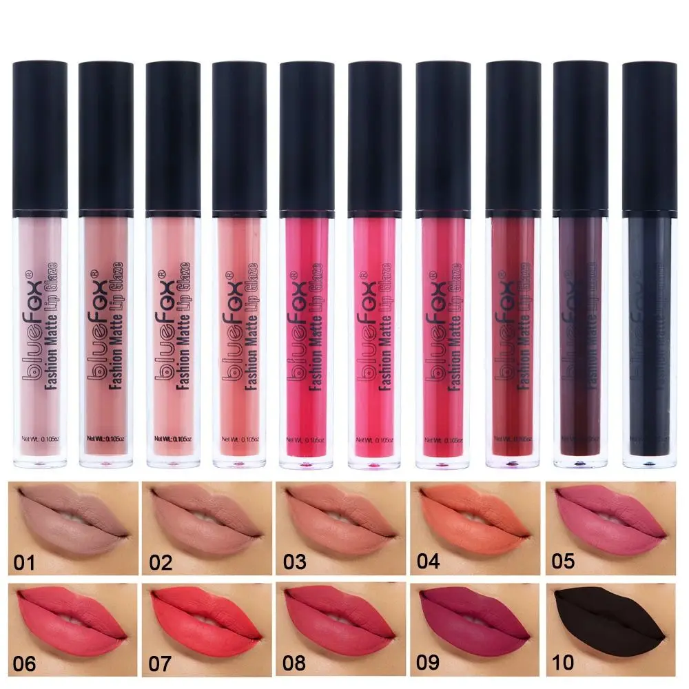 Maquillaje mate, brillo de labios, Color opaco, 10 colores, taza antiadherente, lápiz labial resistente al agua, esmalte de labios desnudo, maquillaje de belleza