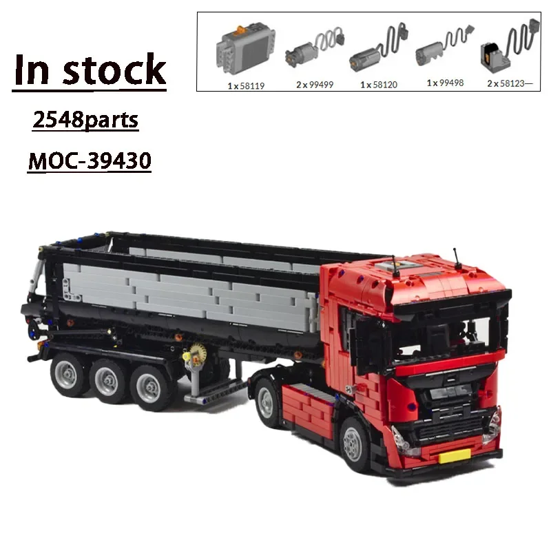 City Important Transport Big Truck MOC-39430 Électronique RC rapDŽTruck • 2548 Pièces de Construction Soirées Modèle Enfants Jouet Cadeau