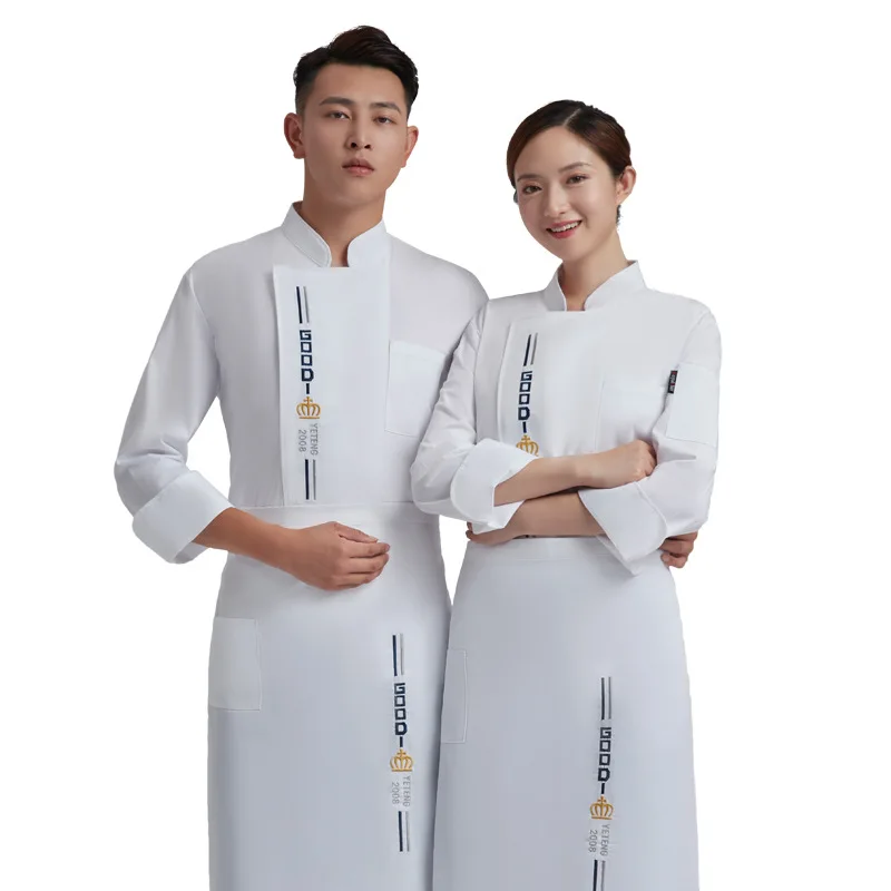 C280 Unisex ห้องครัวทำอาหารเบเกอรี่เสื้อผ้า Chef ชุดทำอาหาร Catering ซูชิโรงแรมพนักงานเสิร์ฟทำงานเสื้อ Cook Jacket