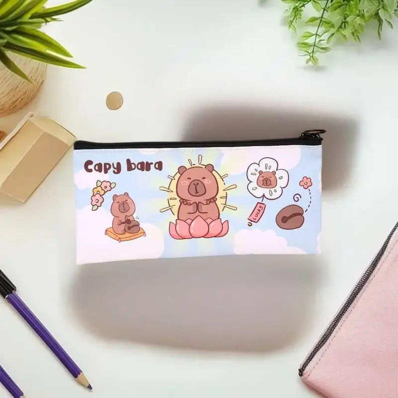 Unique Capybara Image Pencil Case for Learners