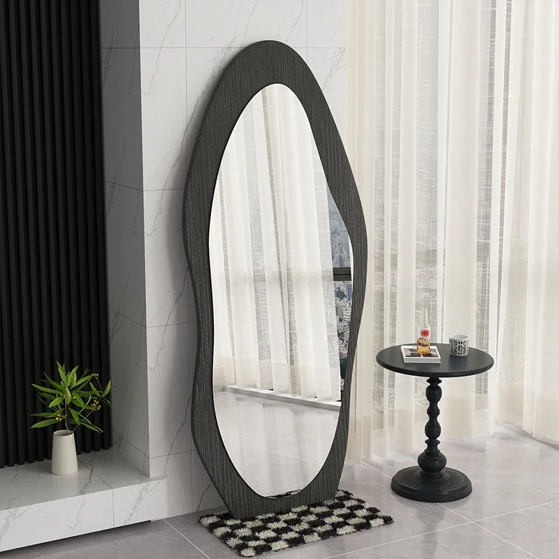 

floor mounted mirror, mesh red, ins style, special-shaped mirror, wall hanging, high-end dressing mirror,bedroom fitting mirror