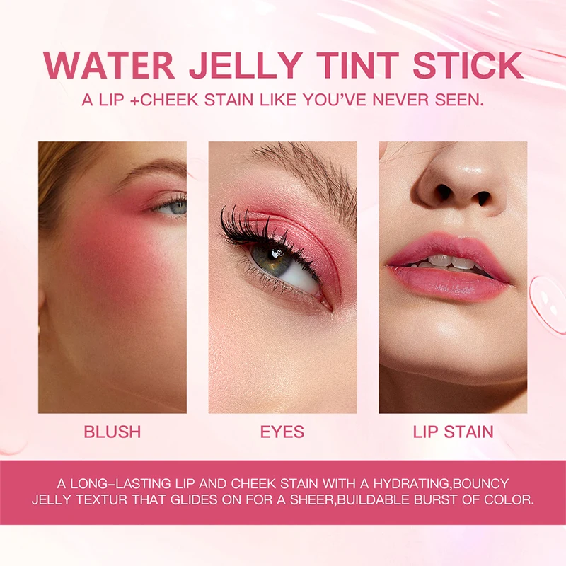 Multi-Color Jelly Blush Stick Q Pinberry Lip Dye Stick Langdurige Lippenbalsem Voor Lip En Wang Natuurlijke Gemakkelijk Verven Lipgloss