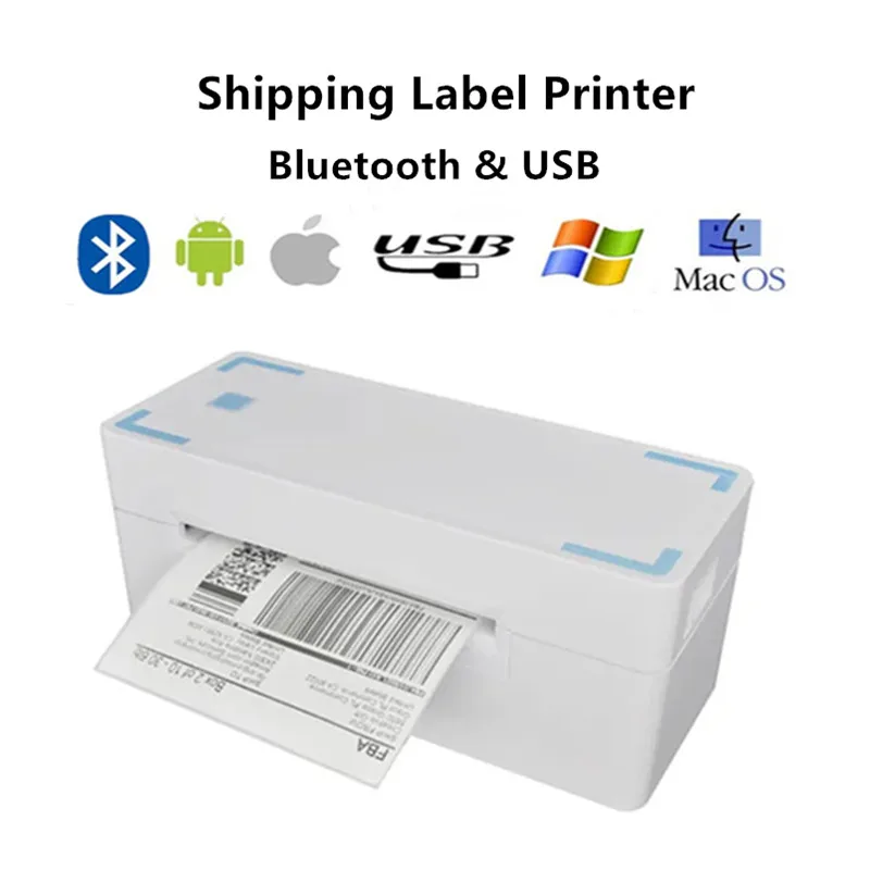 

4x6 Inch Shipping Label Printer Express Waybill Address Barcode Sticker USB Bluetooth Thermal Printer Auitable For Business