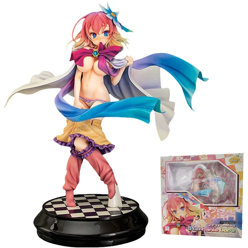 26cm No Game No Life Stephanie Dola Sexy Anime Girl Figure Zero Schwi Jibril Action Figure Adult Collectible Model Doll Toy Gift