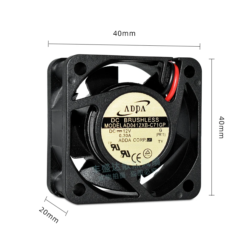 

ADDA AD0412XB-C71GP DC 12 В 0,30 А 40x40x20 мм 2-проводной охлаждающий вентилятор для сервера