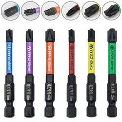 6pcs 65mm Magnetic Special Slotted Cross Screwdriver Bit For Electrician Circuit Breakers FPH FPZ Socket Switch Power Tools