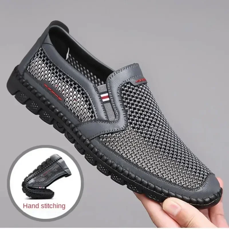 

Men's Loafers Summer Breathable Mesh Shoes Hollow Out Casual Shoes Light Walking Flats Soft Sole Driving Shoes for Men Sneakers