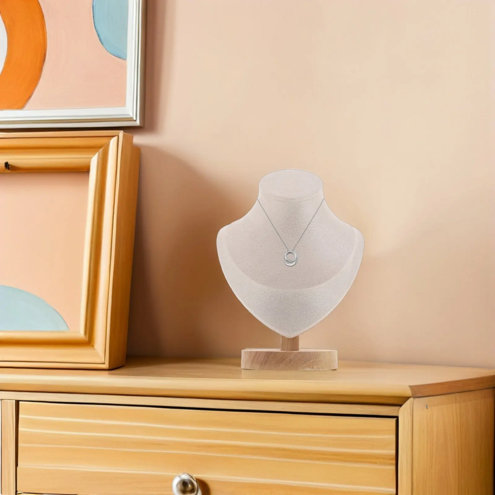 

Wood Jewelry Bust Display Stand Mannequin Necklace Holder Rack for Earrings Rings Bracelets Vendor Trade Show Organizer Jewelry