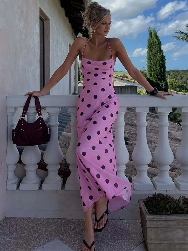 

Elsa Sexy Polka Dot Strapl Wrap Dr Women's High Waist Summer Casual Tour Daily Faion New Sle Bal Hollow out