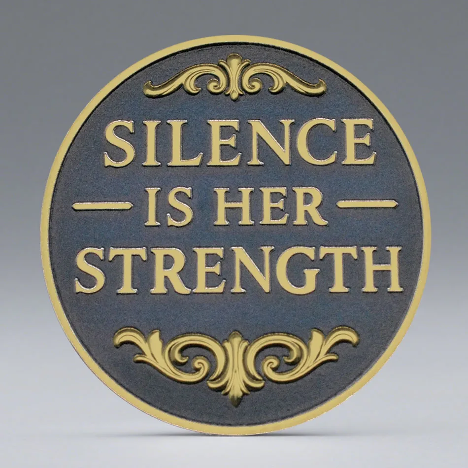 Silence Is Her Strength Gold Plated Souvenir Coin Power of Silence Collectible Coin Home Decoration