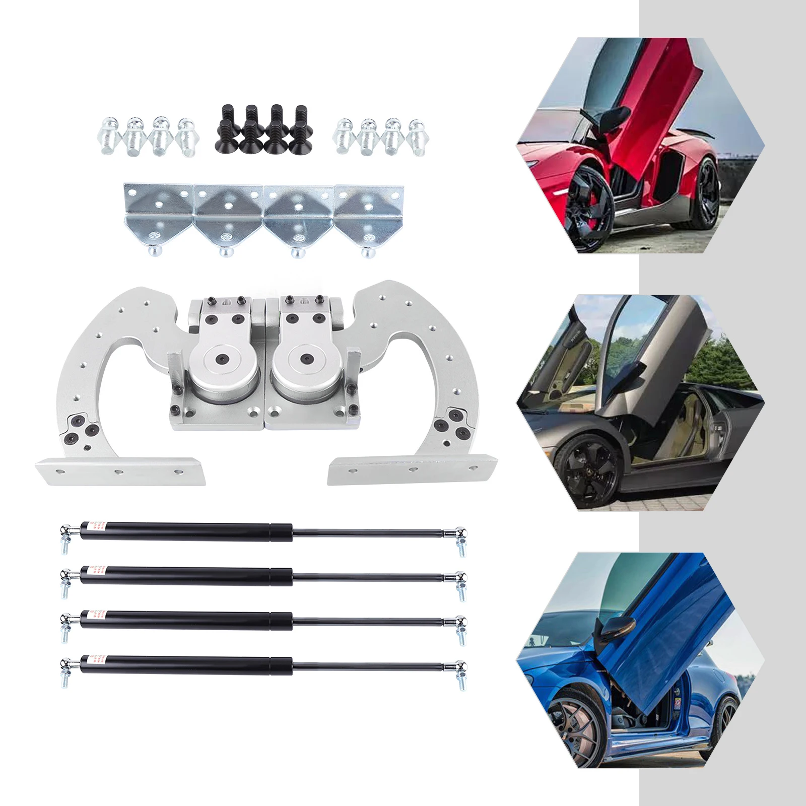 Steel  Universal Vertical Door Hinges Bolt Kit Butterfly High Quality Lambo Scisso Car Doors Accessories strong & wear-resistant