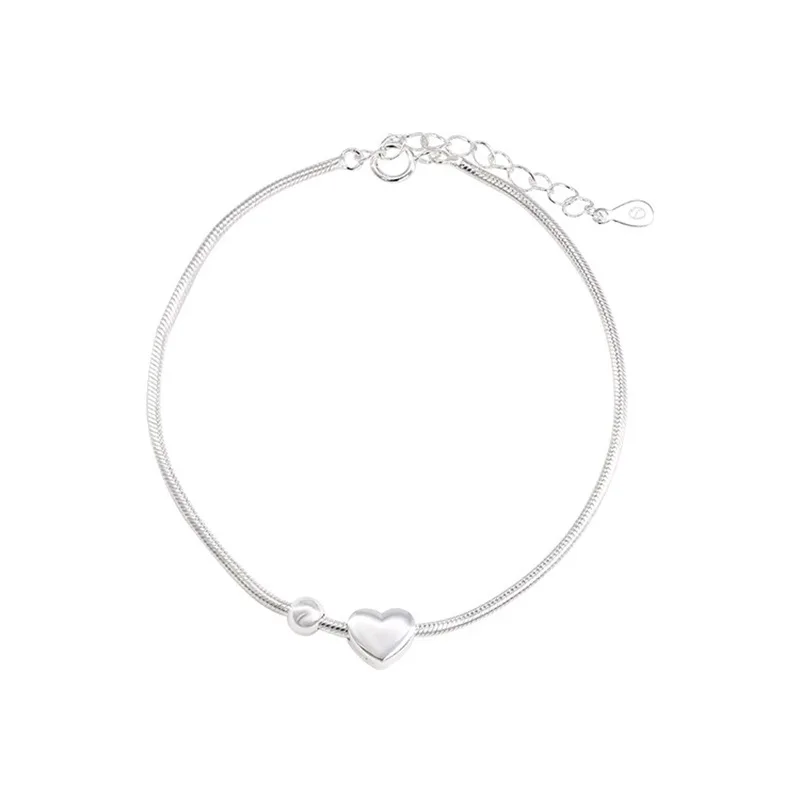 سام الباندا 925 فضة الحب القلب الأفعى العظام سلسلة سوار للنساء هدية بسيطة الحلو مجوهرات دروبشيبينغ بالجملة