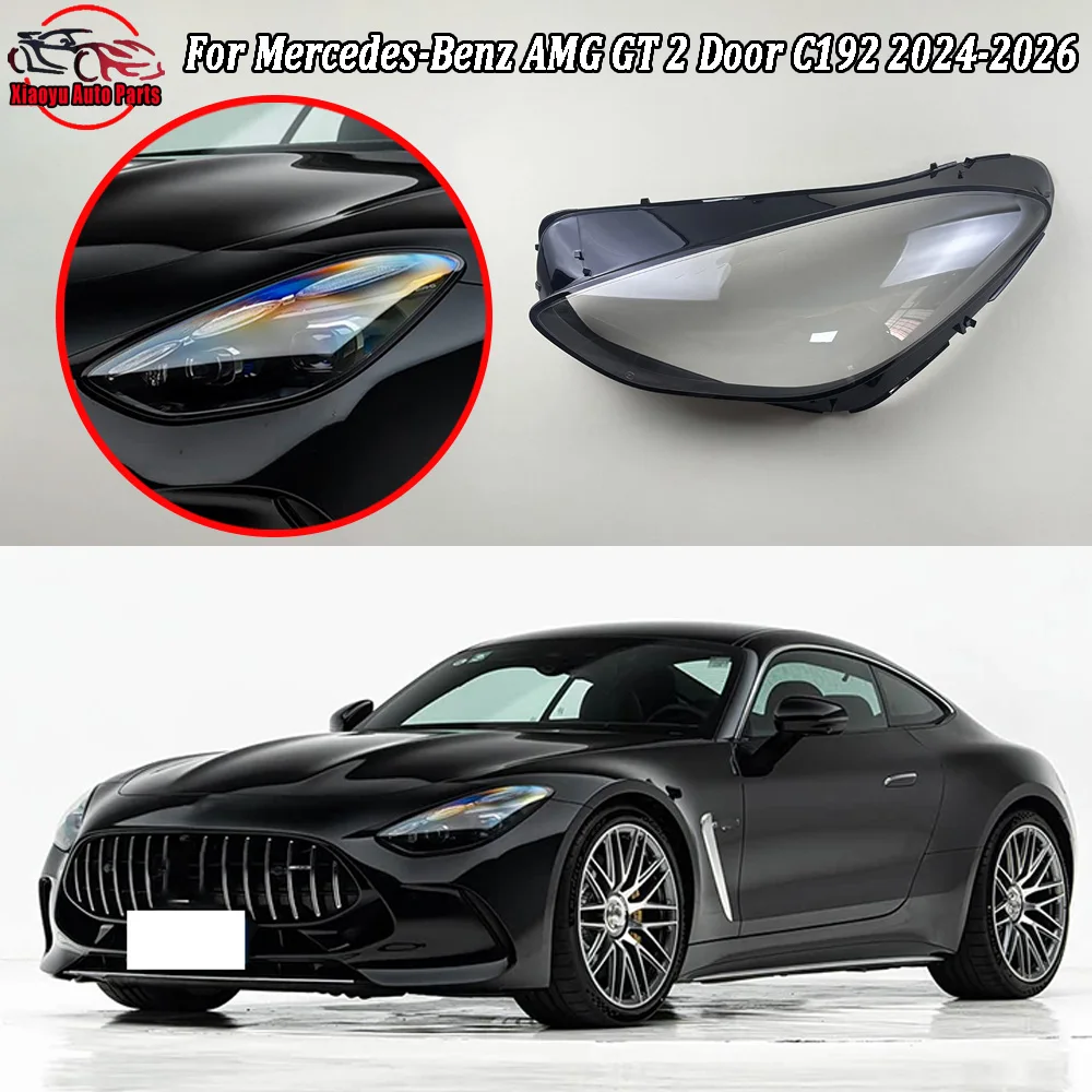 

For Mercedes-Benz 2024 2025--2026 AMG GT 2 Door C192 Headlamp Cover Headlight Shell Lens Plexiglass Replace Original Lampshade