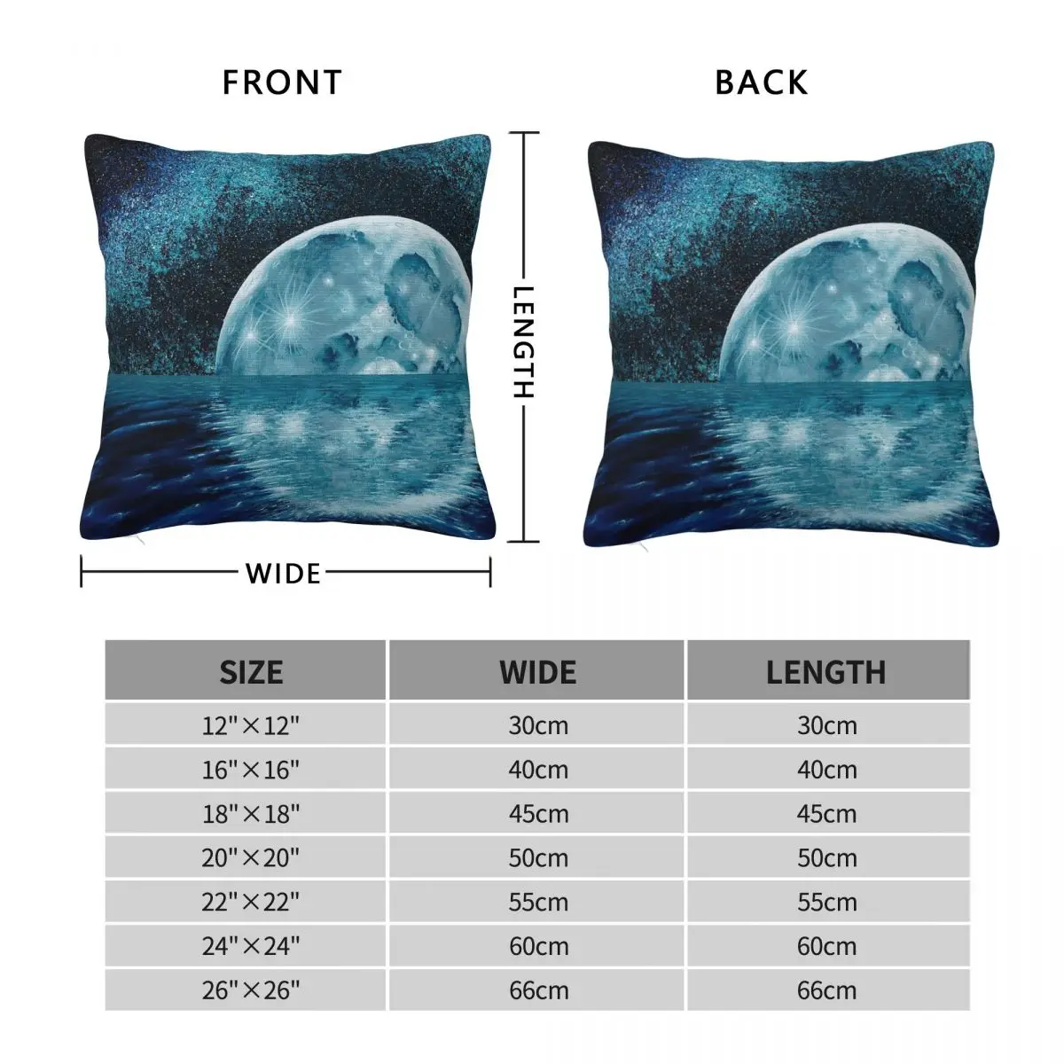 Lunar Mirror Square Pillowcase Polyester Linen Velvet Printed Zip Decorative Pillow Case Car Cushion Cover 18