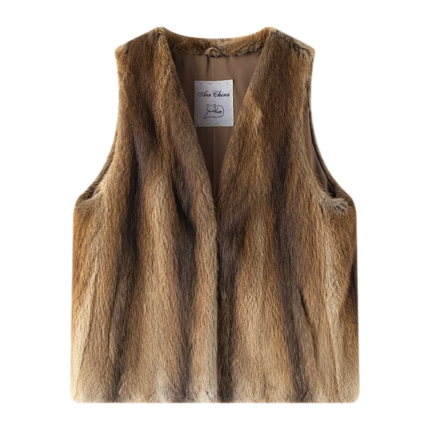 Full knife drawing process imported primary color green root mink whole mink vest pure handmade fur coat
