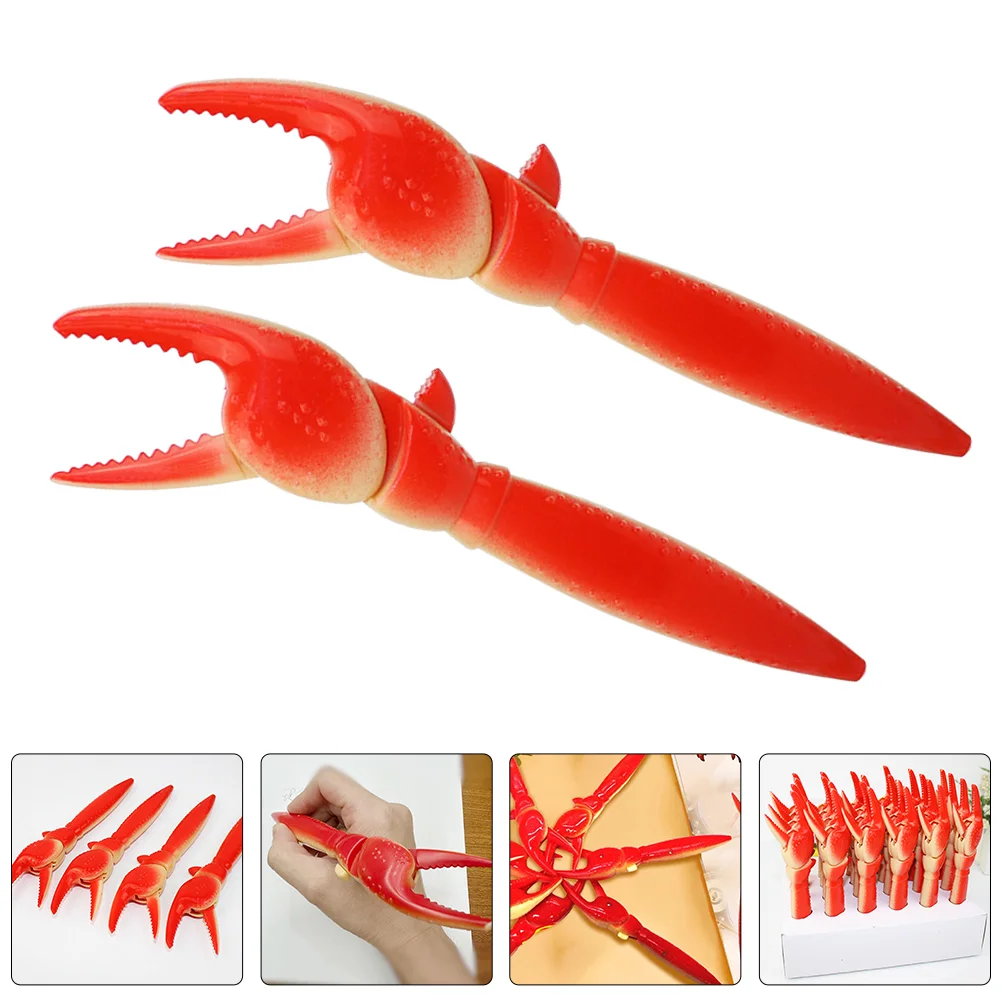 

3 Pcs Small Lobster Claw Ballpoint Pen Student Buttons Studs Plastic Loop Pens for Bank