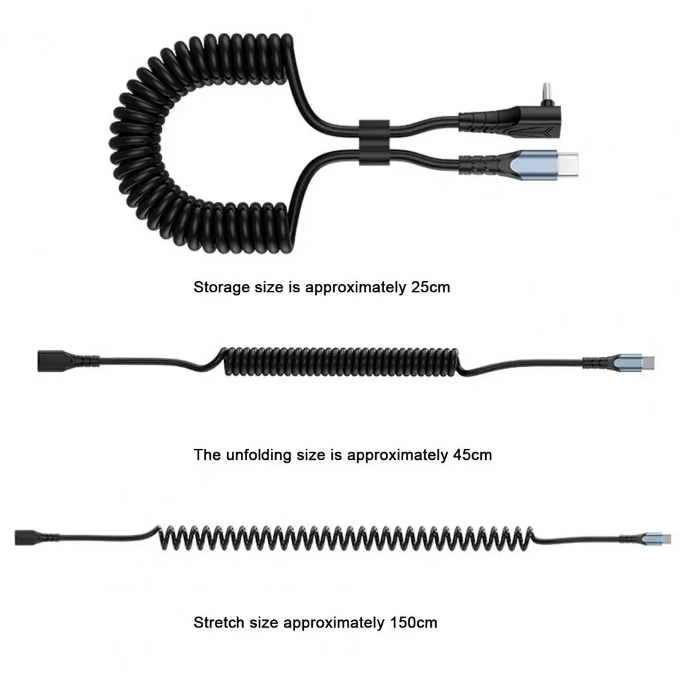 Telescopic Spring Wire Charging Cable Telescopic Spring Type-c Cable for Tesla Model3/y Fast Charging Pd Data for Efficient