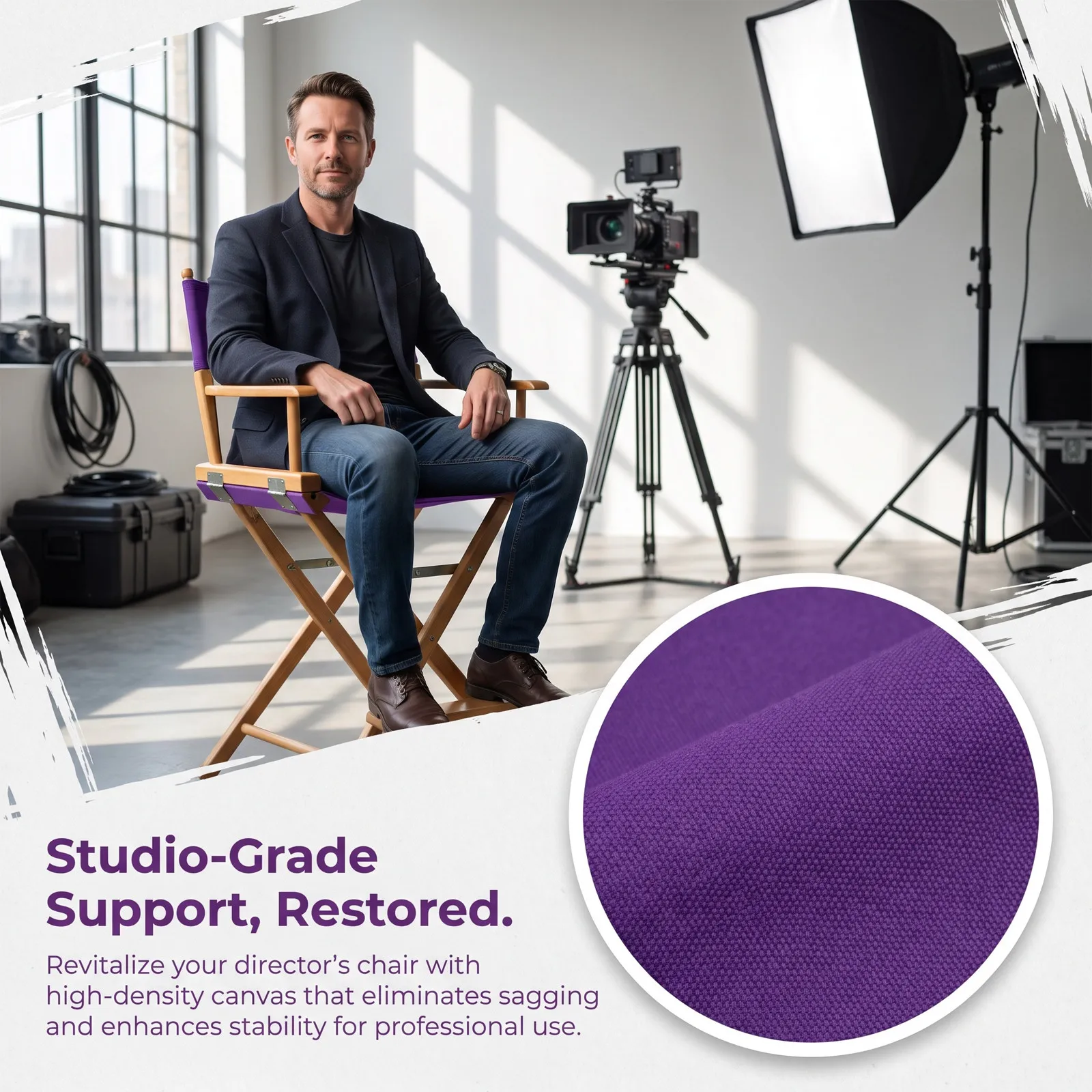 1Set Director Chair Replace Canvas High Density Outdoor Folding Seat Fabric Camping Chair Seat Cover Replacement Cover Canvas