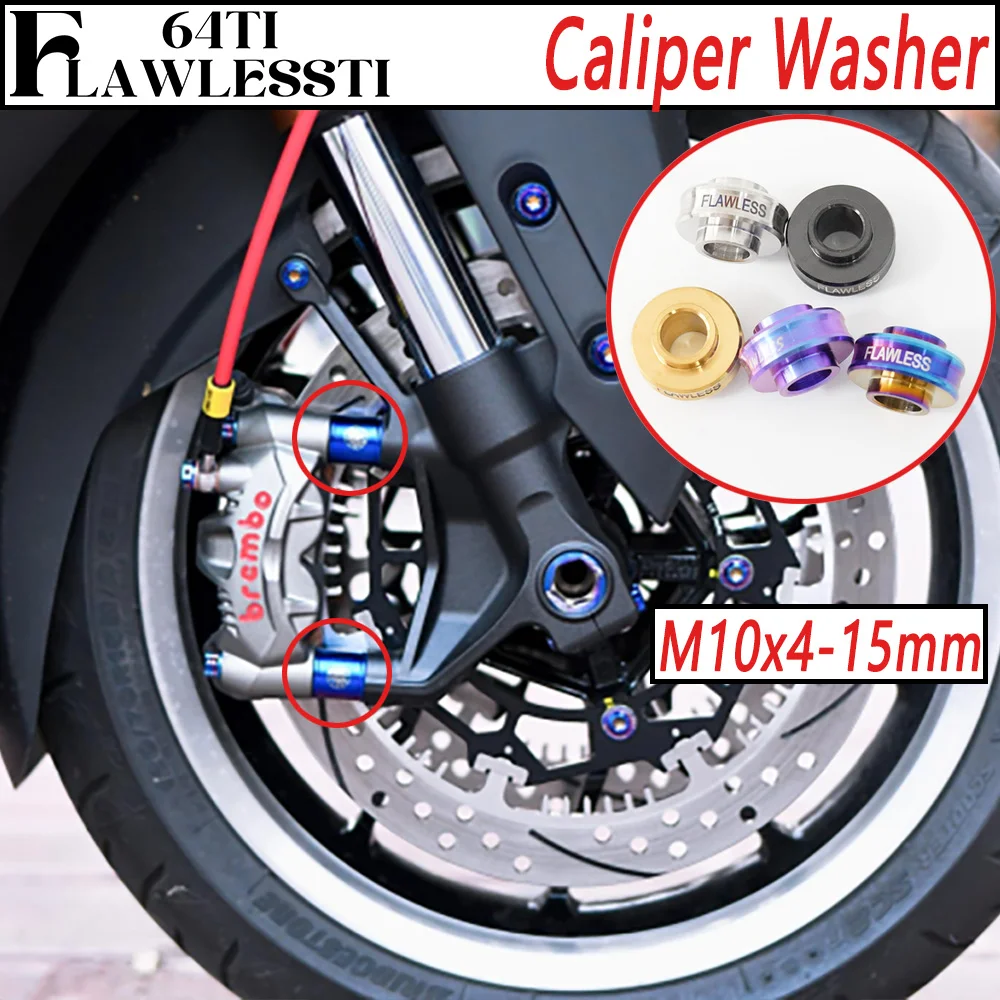 FLAWLESSTI M10x5-15 mm Gr5 Tytanowa Podkładka Zacisku Hamulcowego Do Brembo M50 M50S GP4-RS GP4-RX M4 M4.34 M4.32 108mm