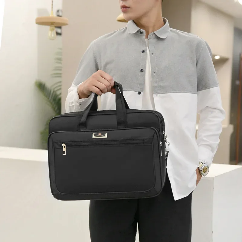Bolsa para ordenador portátil de gran capacidad para hombre, maletines para documentos de negocios, artículo electrónico, bolsa de almacenamiento de