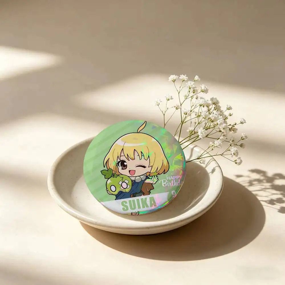 Dr.Stone Suika Button Pins   Horror Enamel Pins Creative Brooch Bag Clothes Decorative Accessories Jewelry Badge XMAS Gifts