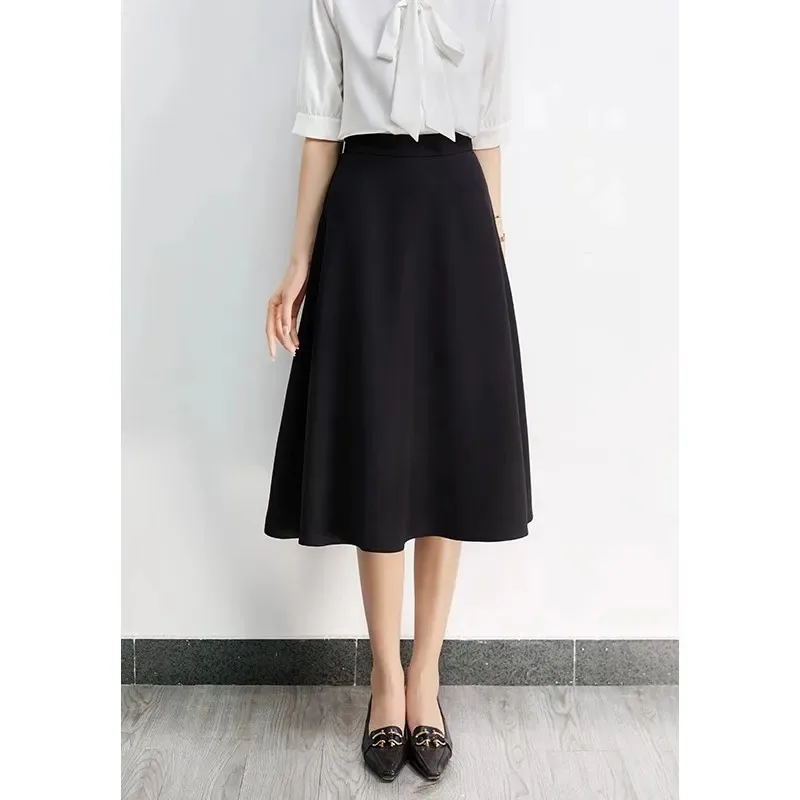 

Длинная юбка, черная юбка, весна-осень, рубашка с высокой талией, утягивающая темпераментная новая юбка