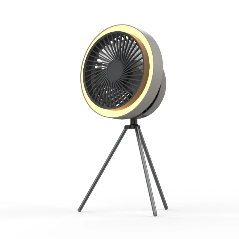 

Outdoor camping light fan large capacity usb charging fan student dormitory desktop portable camping fan with light