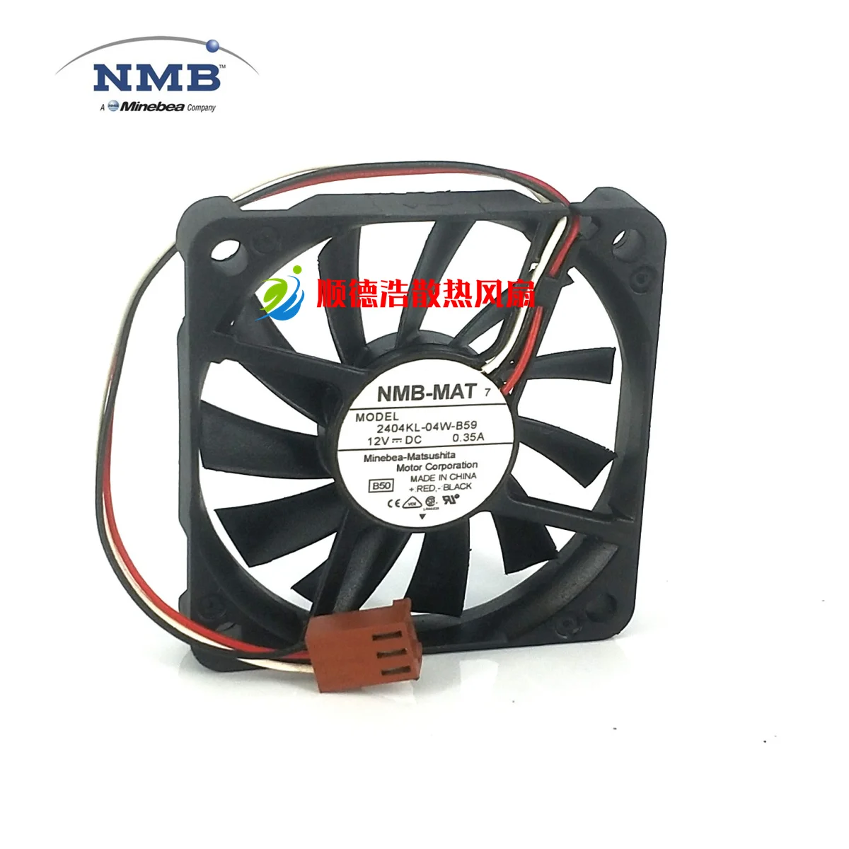 Nieuwe 2404kl-04W-B59 Originele Nmb 12V 0.35a 60*60*10Mm Driedraads Koelventilator 6Cm