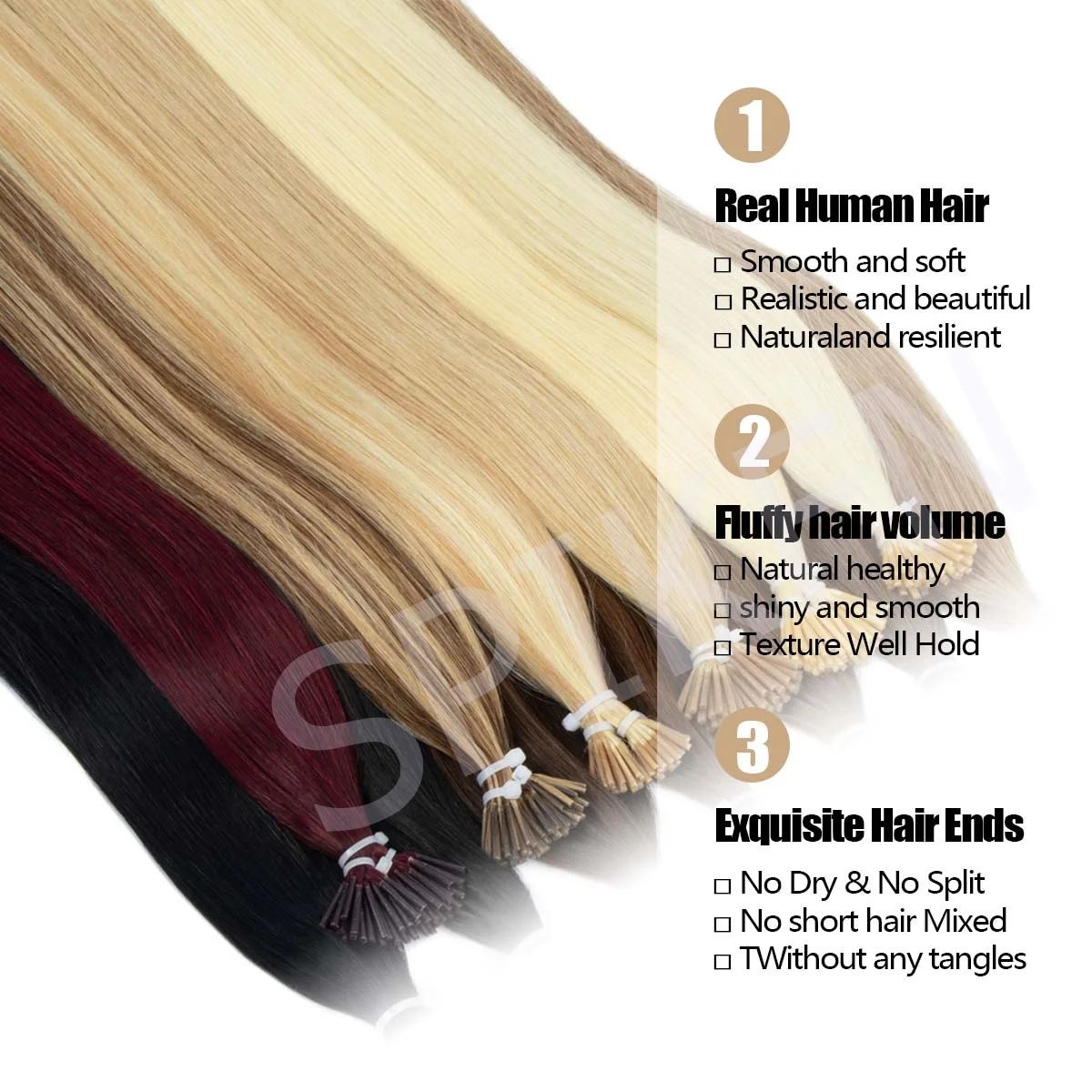 50Pcs 30G/Pack I Tip Human Hair Extensions Itip K TIP U TIP Real Remy Huamn Hair Extensions Brown black Blonde Wig Natural Look