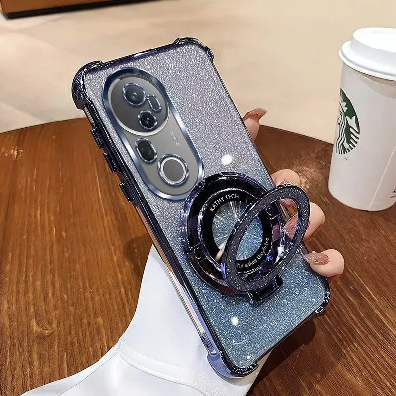 Luxury Four-corner Anti-fall Shell for Vivo V50 V40 Lite V30 V29 Pro V25 E Y300 Y39 Y18 Y36 Y76 Glitter Holder Protective Case