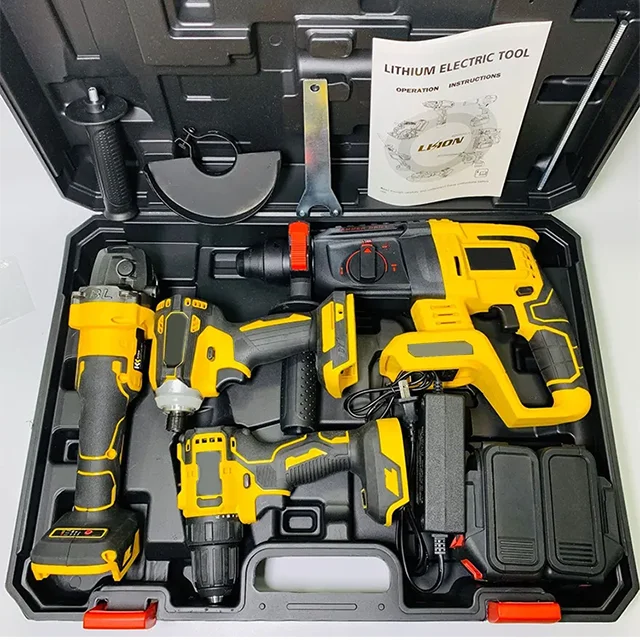 YYHC- Brushless Combo Power Tool Set 20V 4pcs In 1 Set Li-ion Battery Cordless Drill Cordless Tool Set